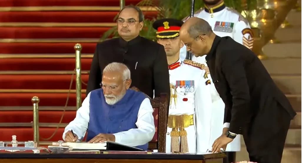 मोदी फिर बने प्रधानमंत्री, पांच सहयोगी दलों के एक-एक सदस्यों को मिली मंत्रिमंडल में जगह